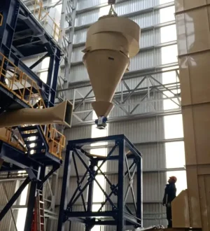 Instalación de tolvas.